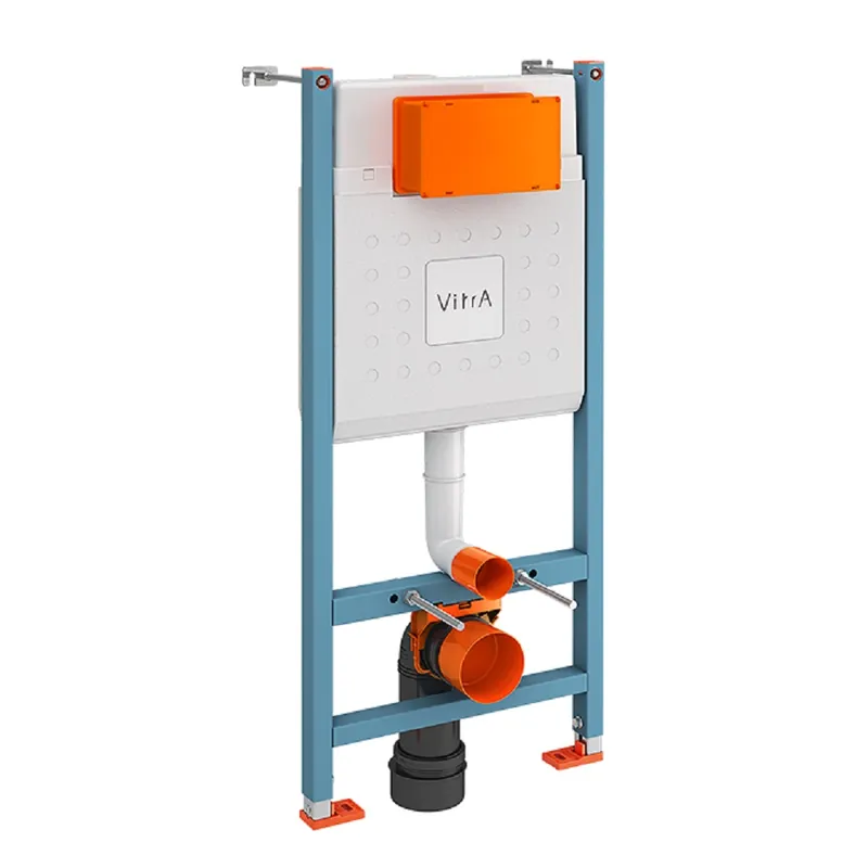 Beperkt Aanbod VitrA Integra Square Rim-Ex Wandcloset met Geïntegreerde Warm en Koud Bidetkraan – Wandtoilet Zonder Spoelrand