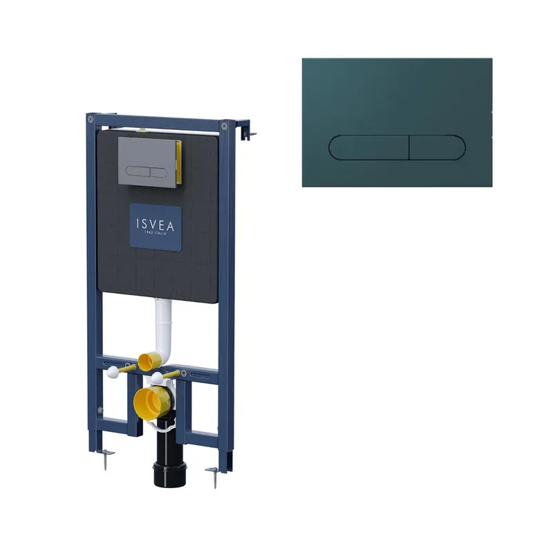 Isvea Wandcloset Mat Petrolgroen – Zonder Spoelrand – Inclusief Softclose Toiletbril Lage Kosten