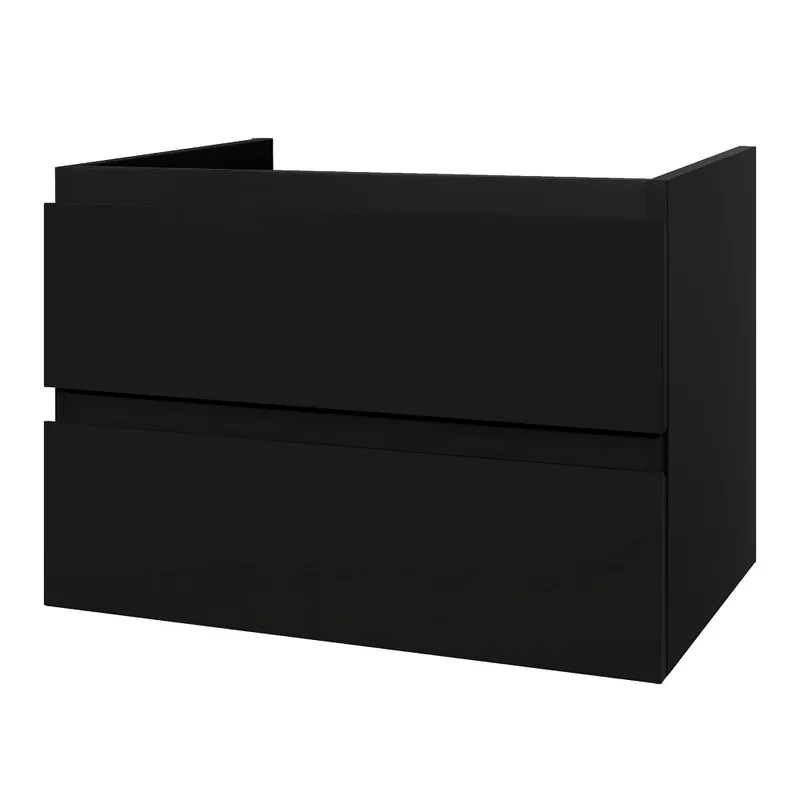 Beperkte Voorraad Wastafelblad MDF – 76,4 x 45,5 x 2,6 cm – Mat Zwart Wastafeltablet voor Badkamermeubel