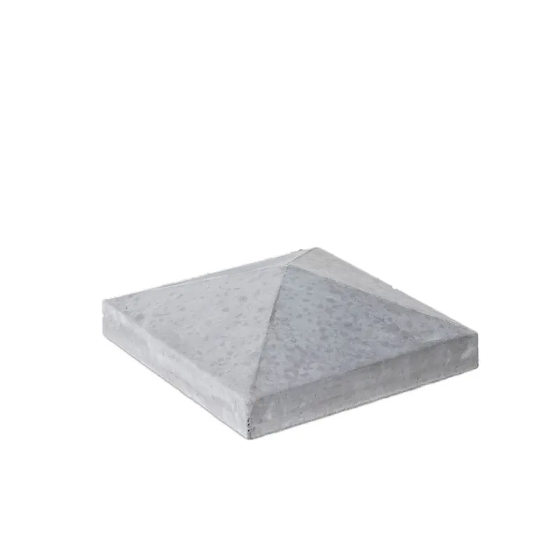 Snelle Levering Paalmuts met punt Beton Grijs 90x90x5