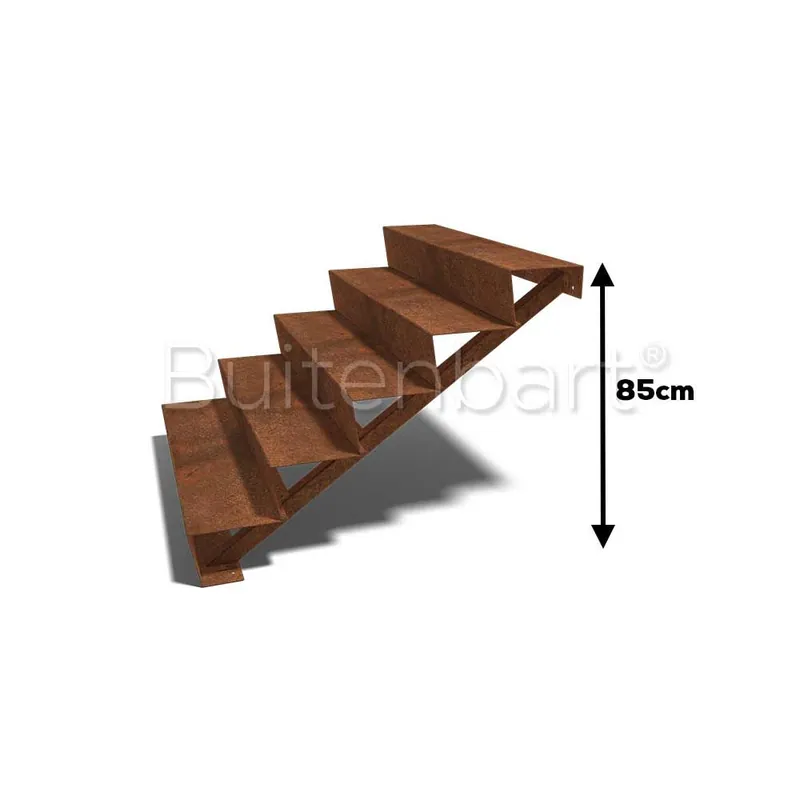 Express Levering Cortenstaal Trap 5-treden, breedte 120cm