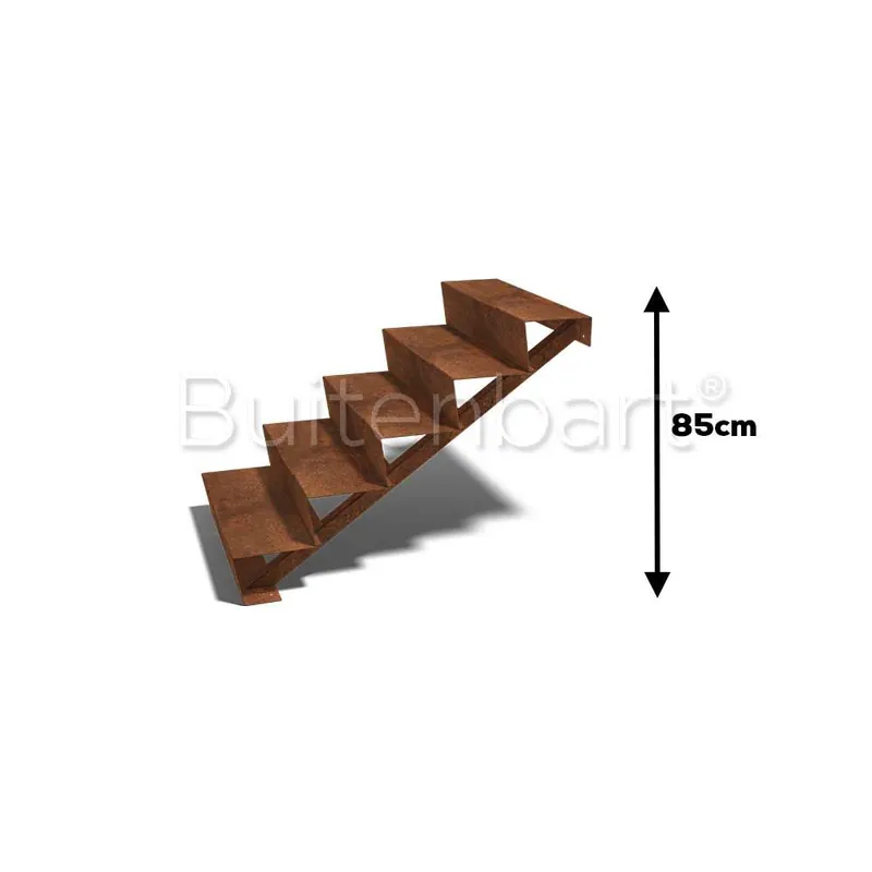 Merkproduct Cortenstaal Trap 5-treden, breedte 80cm