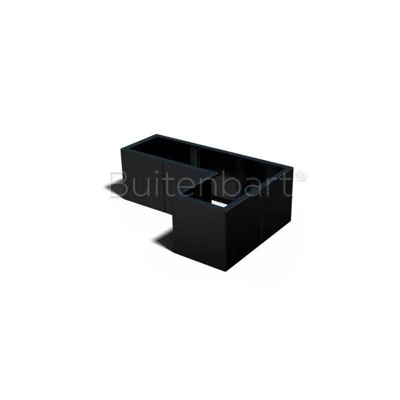 Flitsaanbieding Gepoedercoat Staal Zwart Plantenbak L-vorm 40, hoogte 40cm