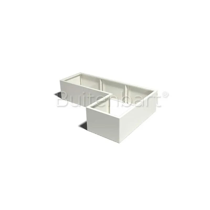 Flitsaanbieding Gepoedercoat Staal Wit Plantenbak L-vorm 50, hoogte 40cm