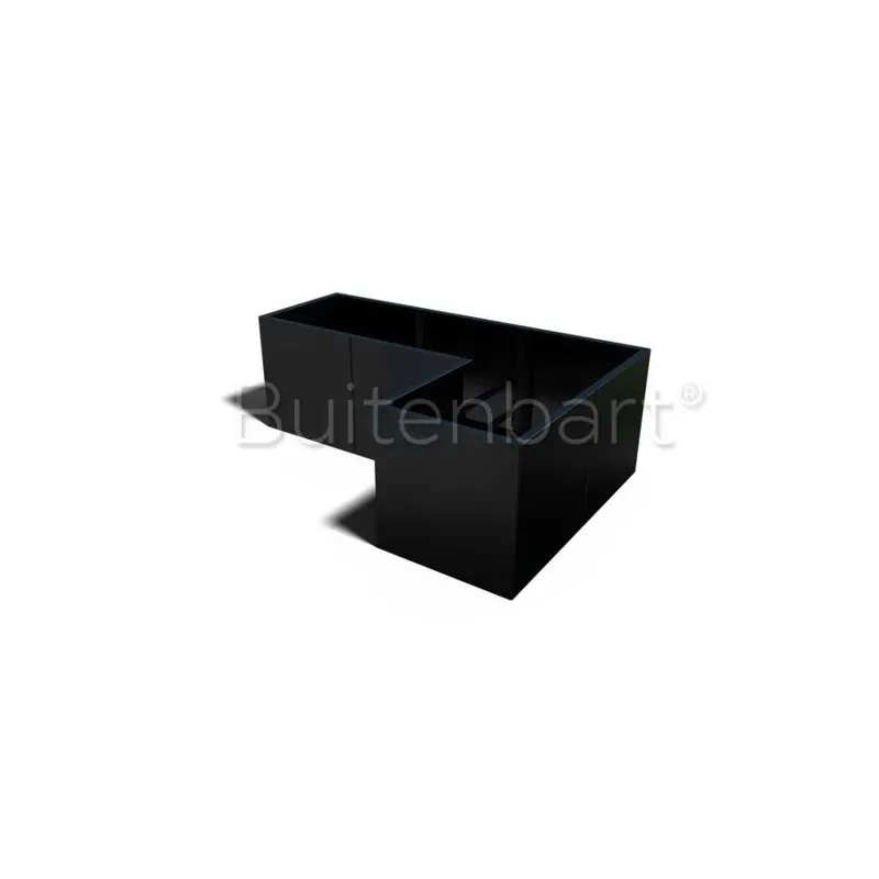 Weekendaanbieding Gepoedercoat Staal Zwart Plantenbak L-vorm 60, hoogte 40cm