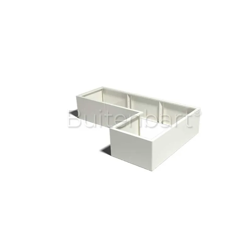 Gepoedercoat Staal Wit Plantenbak L-vorm 80, hoogte 40cm Bestel Nu