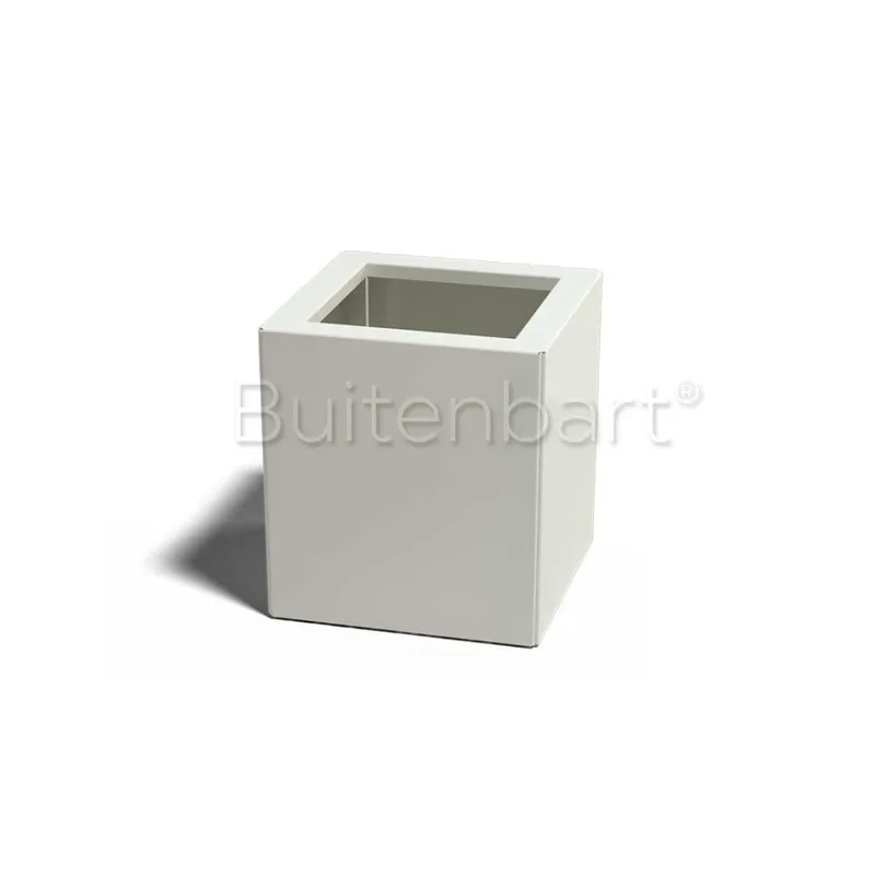 Gepoedercoat Staal Wit Plantenbak Vierkant 40x40cm, hoogte 40cm Dagaanbieding
