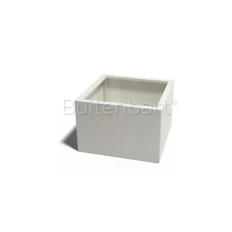 Snelle Levering Gepoedercoat Staal Wit Plantenbak Vierkant 60x60cm, hoogte 60cm