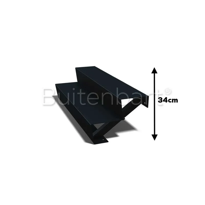 Gepoedercoat Staal Zwart Trap 2-treden, breedte 120cm Speciale Aanbieding