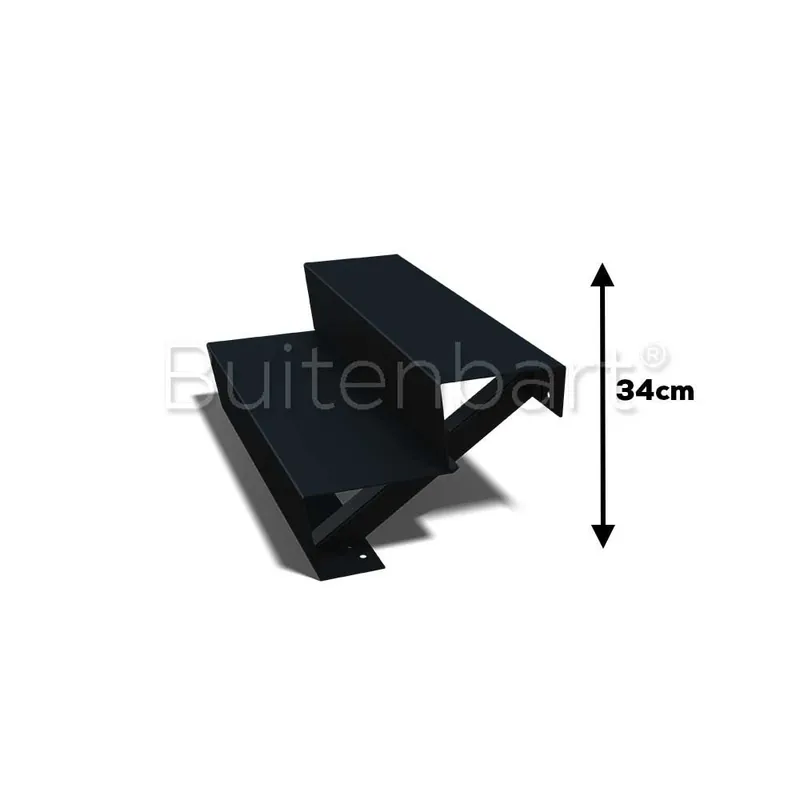 Favoriet Gepoedercoat Staal Zwart Trap 2-treden, breedte 80cm