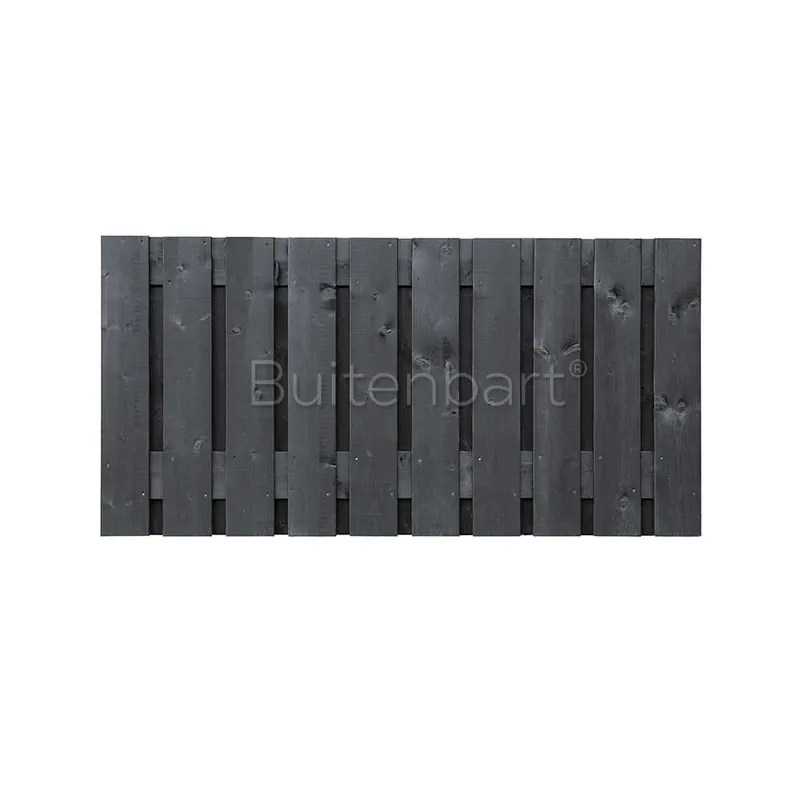 Shop Nu Trendline Schuttingscherm 90x180cm, Vuren Geschaafd Zwart gespoten, 16mm