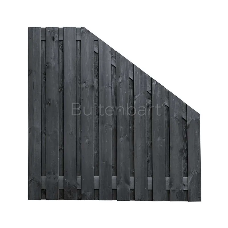 Nu Kopen Trendline Schuttingscherm AFLOPEND 180x180/89,5cm, Vuren Geschaafd Zwart gespoten, 16mm