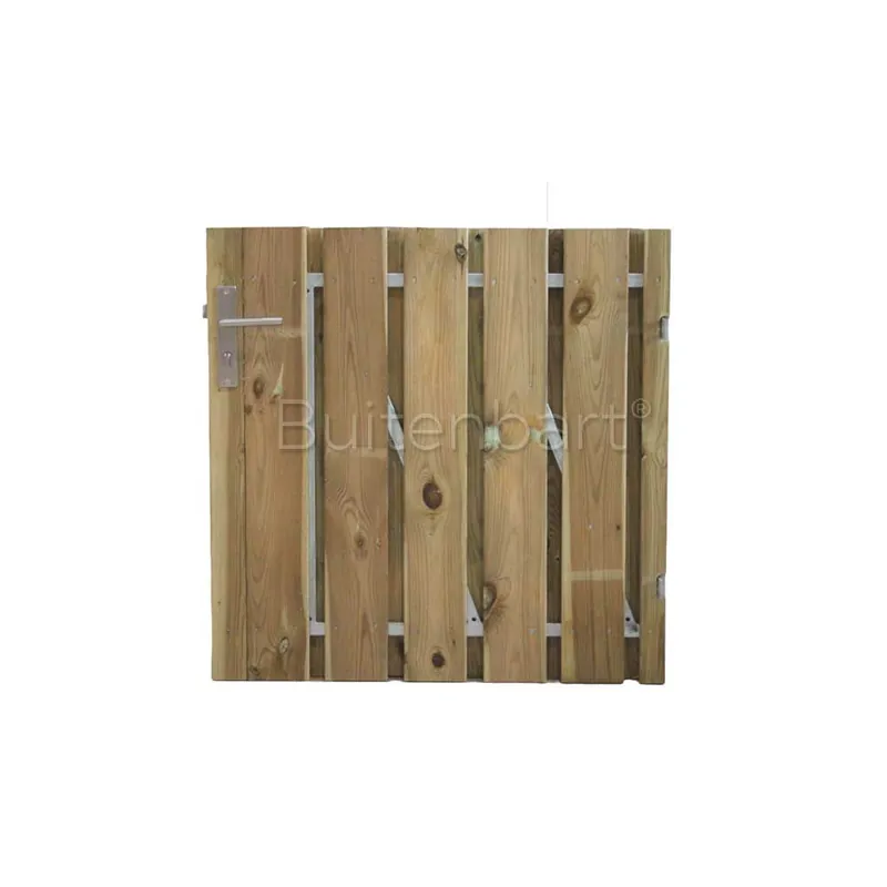 Lage Prijs Tuinpoort Trendline Easy Grenen Groen Geïmpregneerd Laag 120x100cm Rechtsdraaiend