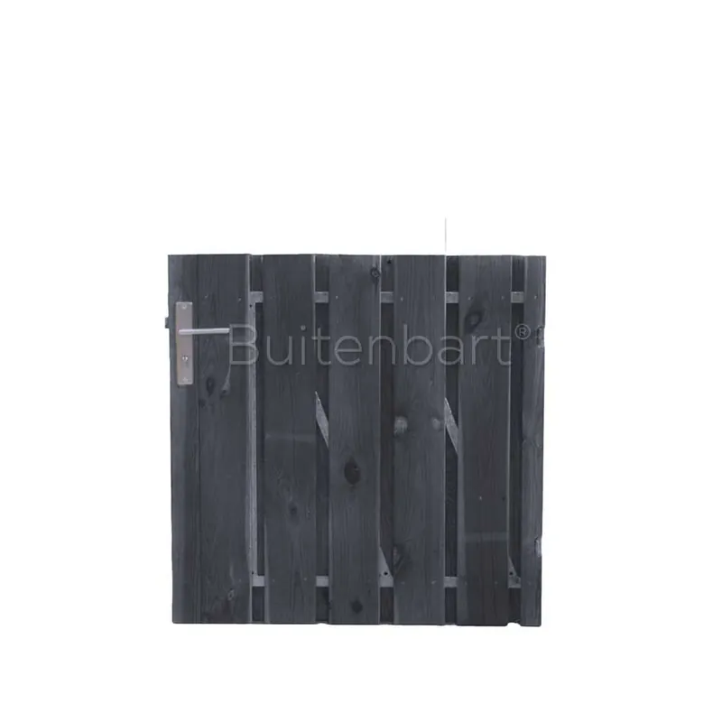 Tuinpoort Trendline Easy Grenen Zwart Gespoten Laag 120x100cm Rechtsdraaiend Aanbieding
