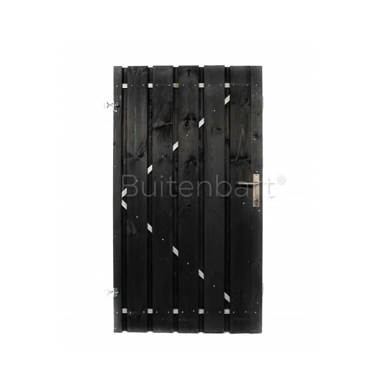 Tuinpoort Trendline Easy Grenen Zwart Gespoten 140x190cm Linksdraaiend Nu Kopen