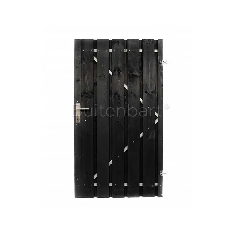 Tuinpoort Trendline Easy Grenen Zwart Gespoten 140x190cm Rechtsdraaiend Actieprijs