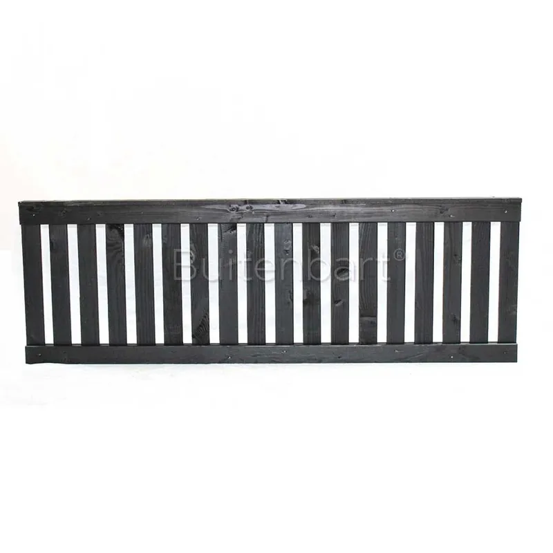 Tuinhek Grenen geïmpregneerd en geschaafd zwart gespoten 60x180cm Must-Have