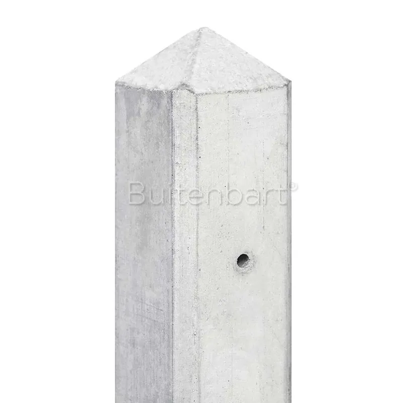 Hoekpaal grijs met diamantkop 10x10x280cm Direct Beschikbaar