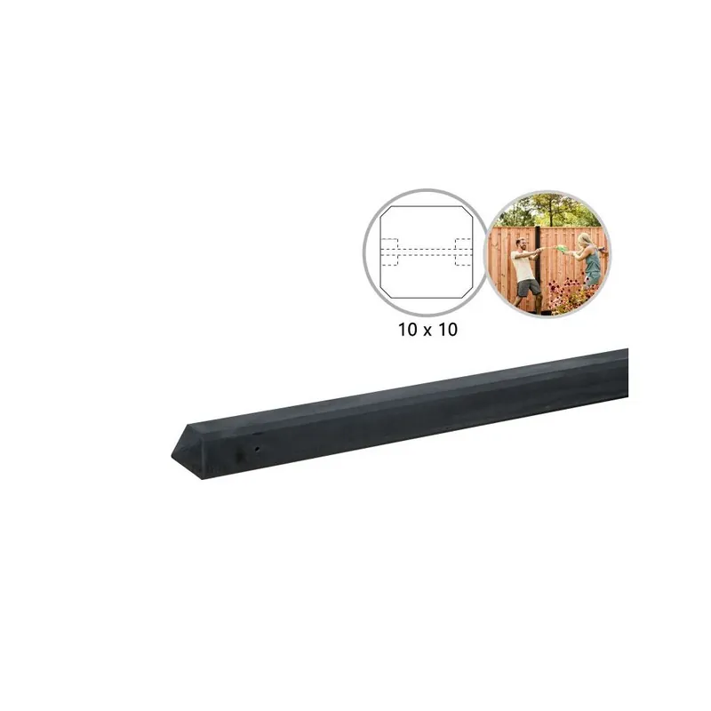 Tussenpaal antraciet met diamantkop 10x10x190cm Hete Deal