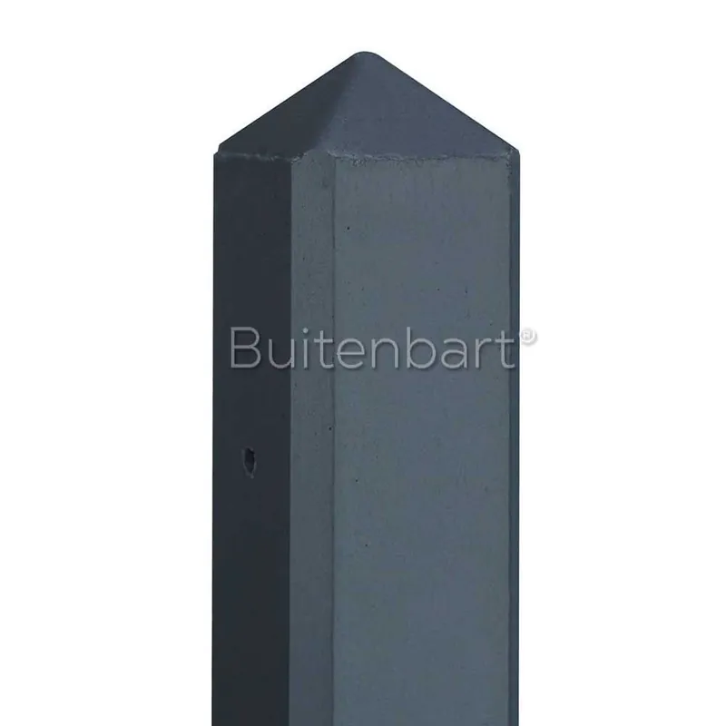 Hoekpaal antraciet gecoat met diamantkop 10x10x280cm Aanbieding