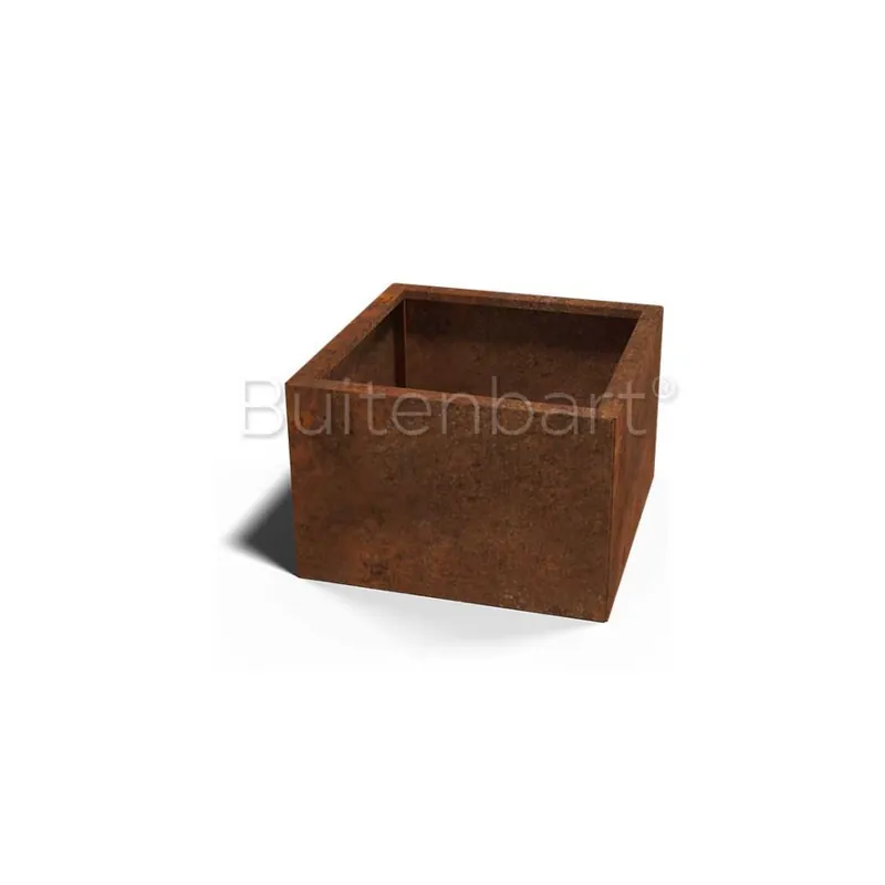Koop Online Cortenstaal Plantenbak Vierkant 60x60cm, hoogte 80cm