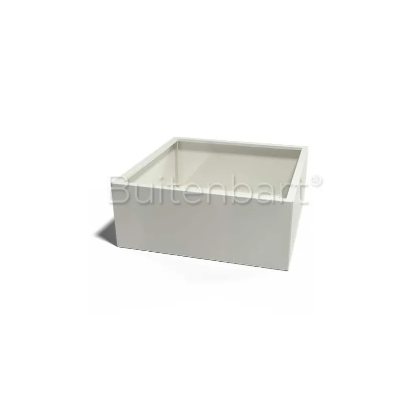Gepoedercoat Staal Wit Plantenbak Vierkant 120x120cm, hoogte 80cm Gecertificeerd