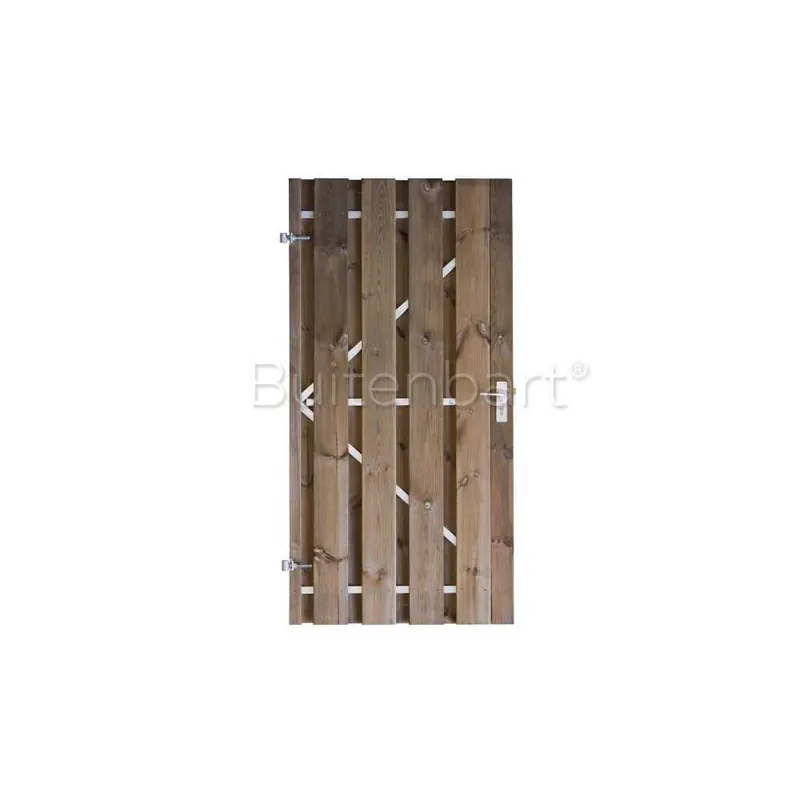 Fabrieksprijs Tuinpoort Topline Easy Grenen Bruin Verduurzaamd 120x190 Linksdraaiend