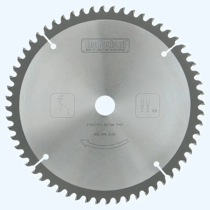 HM-zaagblad 210 x 20 mm T=60 (vlak-daktand) Hete Deal