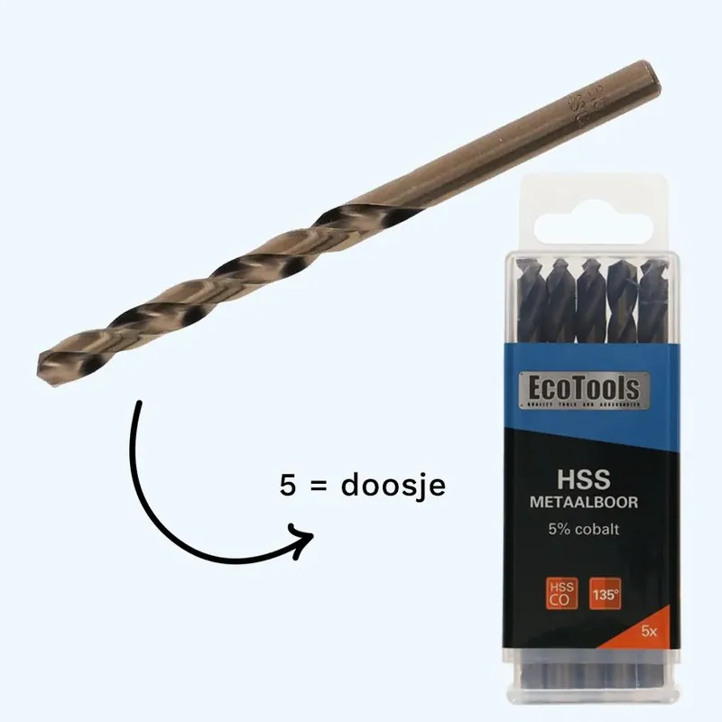 Tijdelijk Beschikbaar HSS 5% cobalt metaalboor 9,5 x 123 mm
