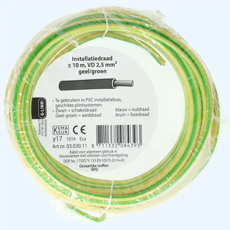 Installatiedraad 2,5mm2 aarde 10 meter kopen Uitverkoop