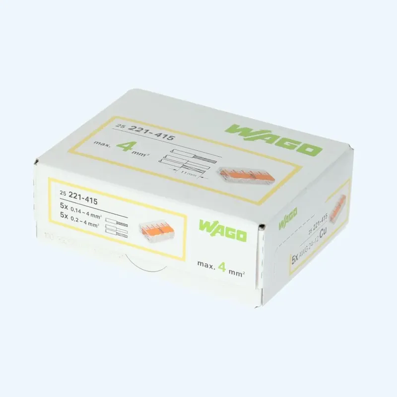 WAGO 5V verbindingsklem 4mm² (25 stuks) Bestel Nu