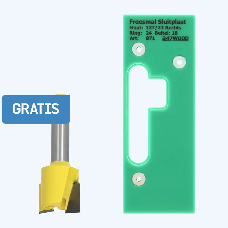 Freesmal voor sluitplaat 127 x 23 mm rechts Direct Verzonden