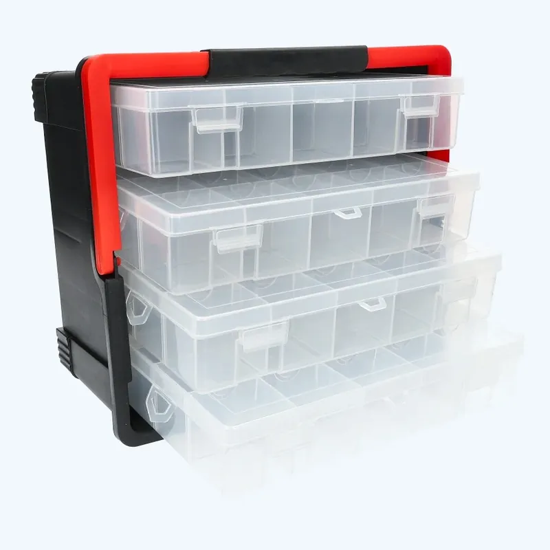 Draagbak met 4 assortimentsdozen 32 x 28 x 17 cm Voordeelprijs