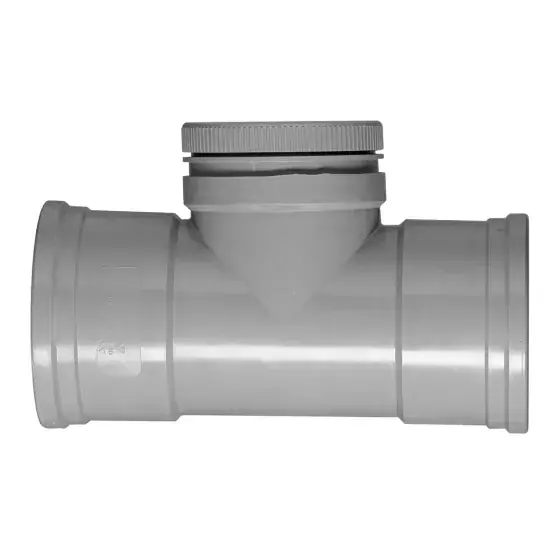 Express Levering Martens PVC Ontstopping T-stuk met Schroefdeksel Manchet/Manchet - 110mm