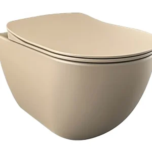 Shop Nu Creavit Design Wandcloset met Spoelrand en Bidet (Sproeier) - Mat Cappuccino