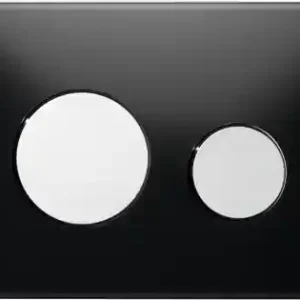 Hete Deal TECE Loop Toilet Bedieningsplaat voor DuoSpoeling - Zwart Glas - Toetsen Chrome