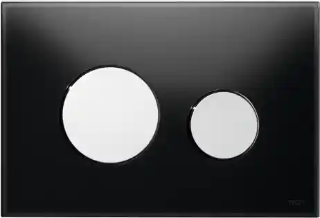 Hete Deal TECE Loop Toilet Bedieningsplaat voor DuoSpoeling - Zwart Glas - Toetsen Chrome