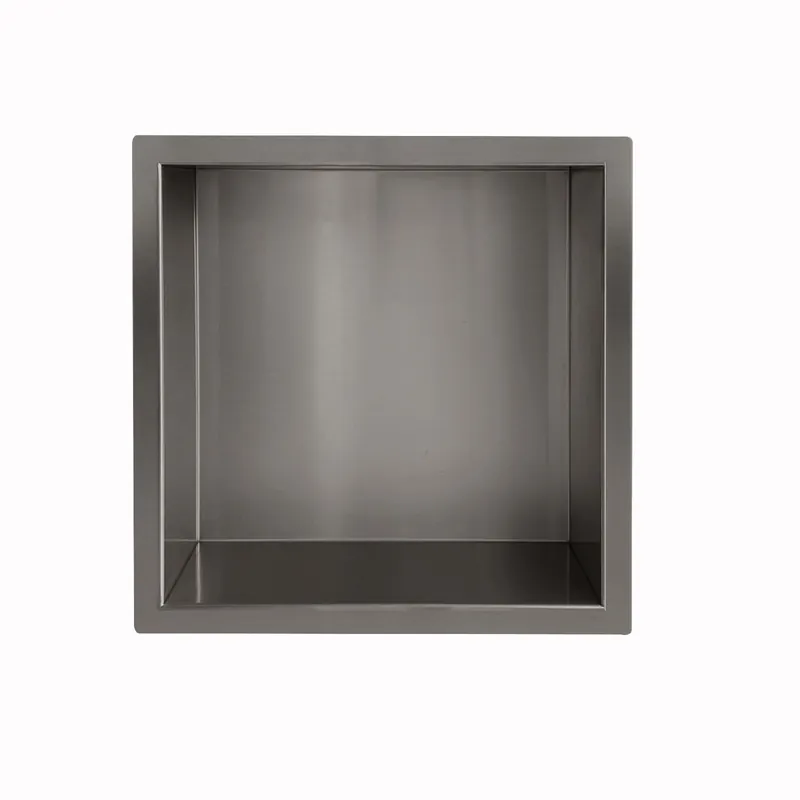 Wiesbaden Demis Inbouwnis - 30x30x10cm - Geborsteld Gunmetal Superprijs