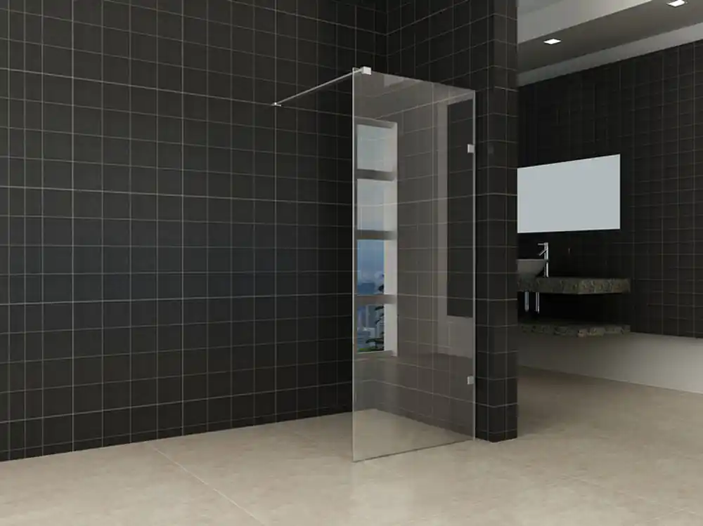 Finale Uitverkoop Wiesbaden Less Profielloos Inloopdouche - Nano Coating - 8mm Helder Glas - 70x200cm - Mat Zwart