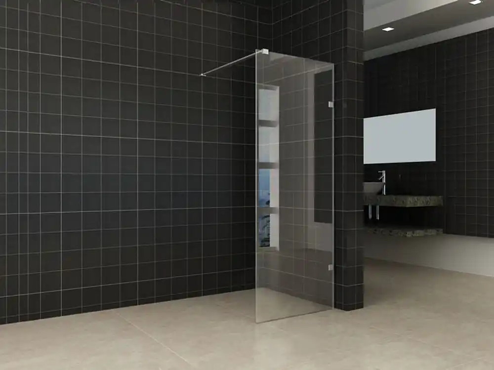 Aanbieding Wiesbaden Less Profielloos Inloopdouche - Nano Coating - 8mm Helder Glas - 60x200cm - Geborsteld Messing