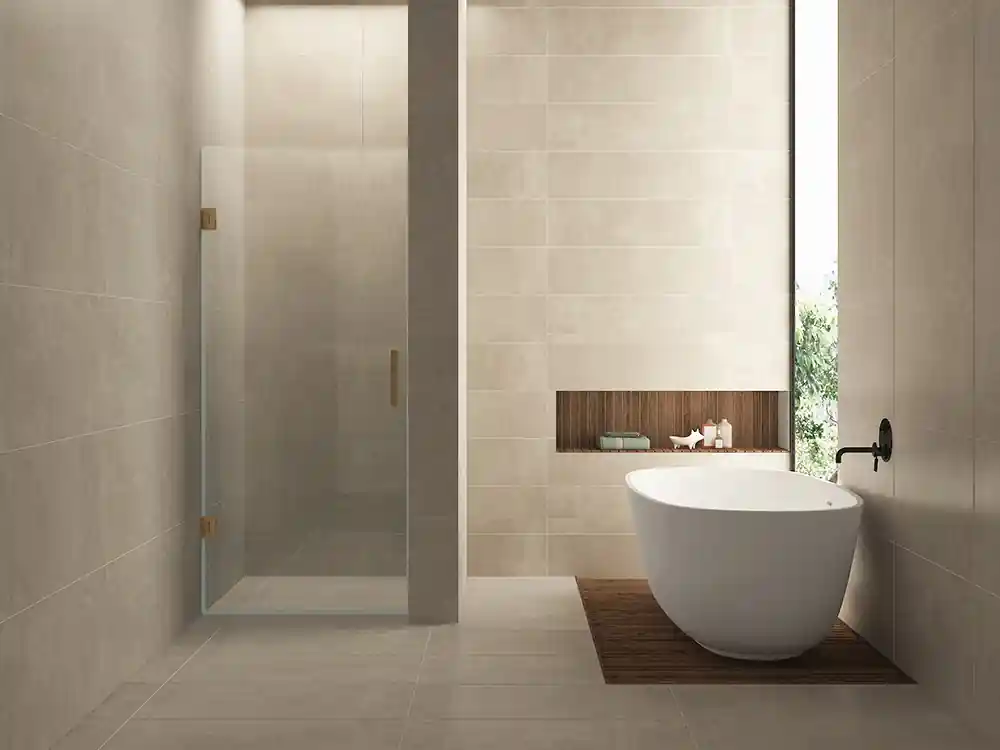 Wiesbaden Less Profielloos Nisdeur - Nano Coating - 8mm Helder Glas - 100x200cm - Geborosteld Brons Koper Alleen Vandaag