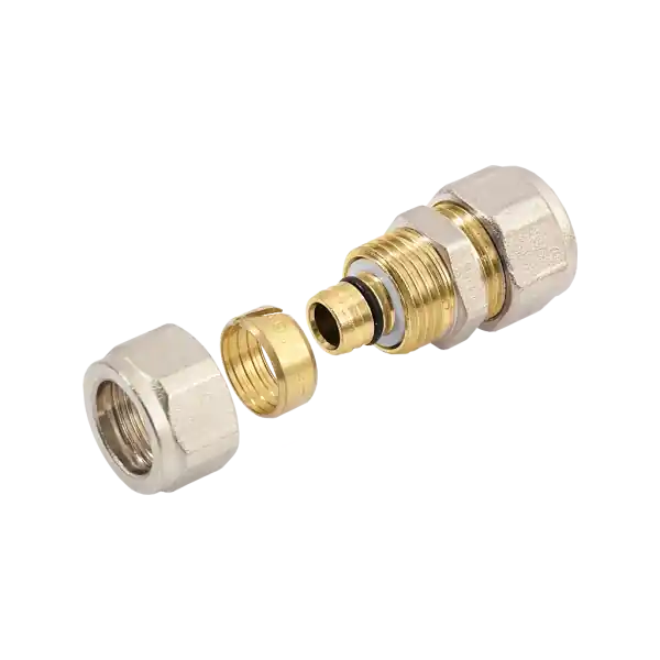 Meest Verkocht Bonfix Alu-Knel Rechte Koppeling - Knel - Vernikkeld Messing - 16x16mm