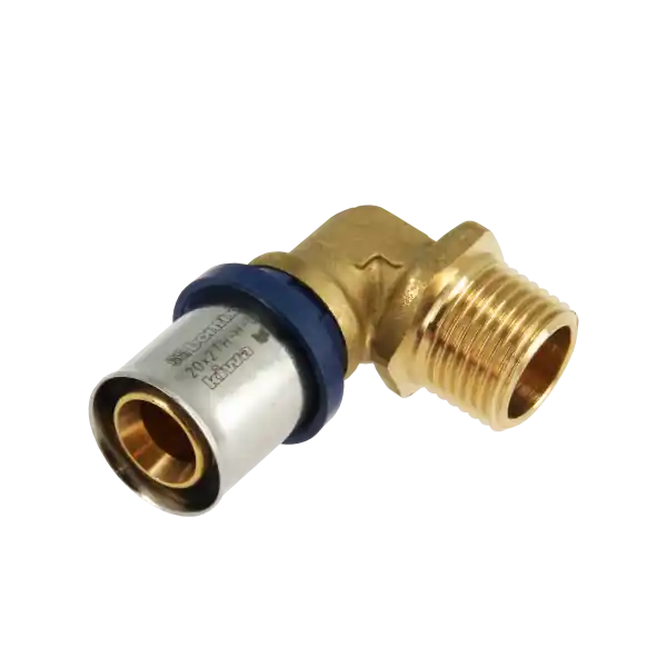 Bonfix Alu-Pers Kniekoppeling - Pers x Buitendraad - Messing - 20mm x 1/2" Direct Verzonden