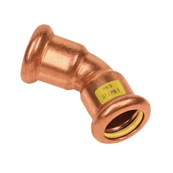 Bonfix Press Bocht 45° - Gas - Pers - Roodkoper - 12x12mm Beperkte Voorraad