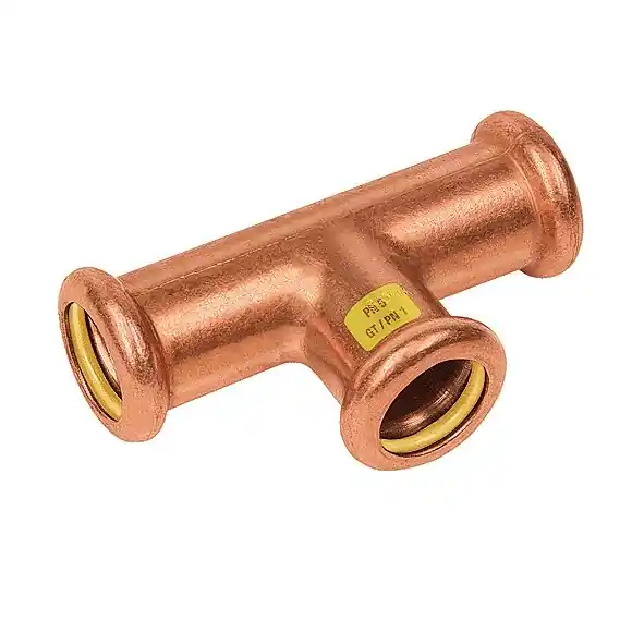 Bonfix Press Verlopend T-Koppeling - Gas - Pers - Roodkoper - 22x15x22mm Koopje