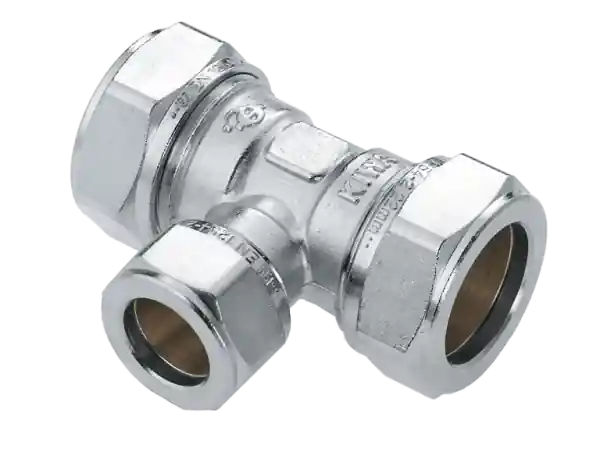 Aanbieding Bonfix Verlopend T-Koppeling - Knel - Vernikkeld Messing - 22x15x22mm