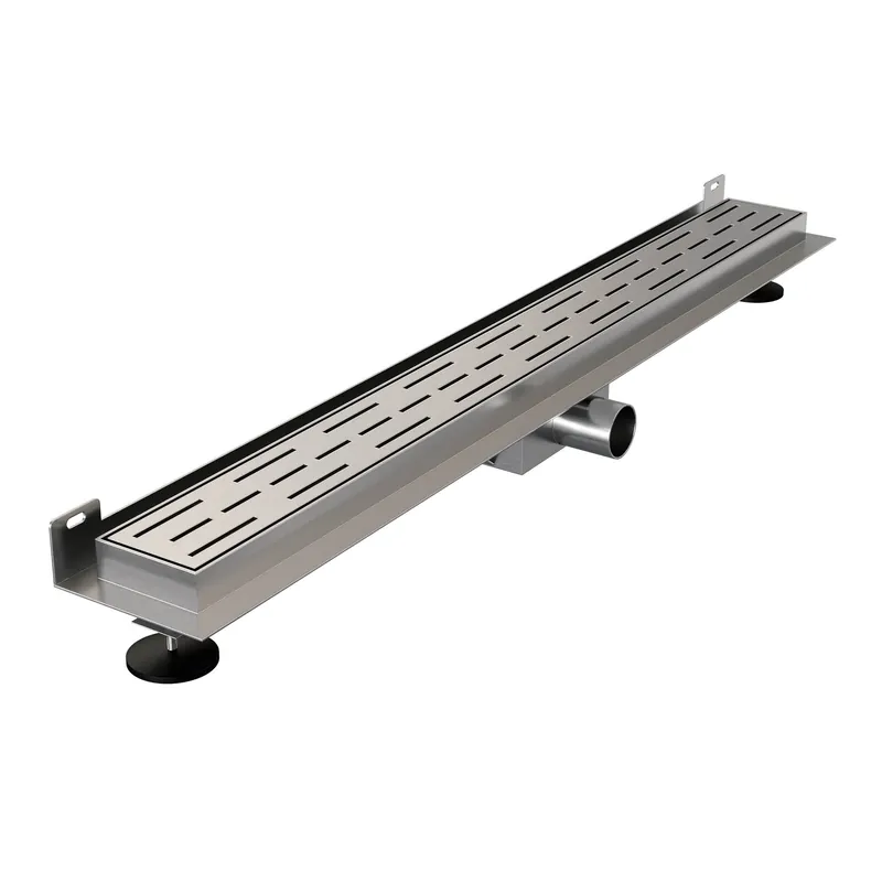 Korting Brauer Black Edition Douchegoot met Rooster, Muurrflens en Zijuitloop - 70cm - PVD - Geborsteld RVS