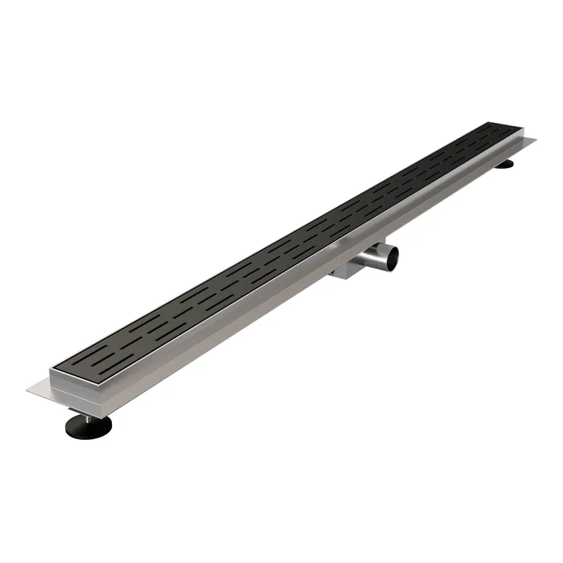 Hete Deal Brauer Black Edition Douchegoot met Rooster, Vloerflens en Zijuitloop - 120cm - Mat Zwart
