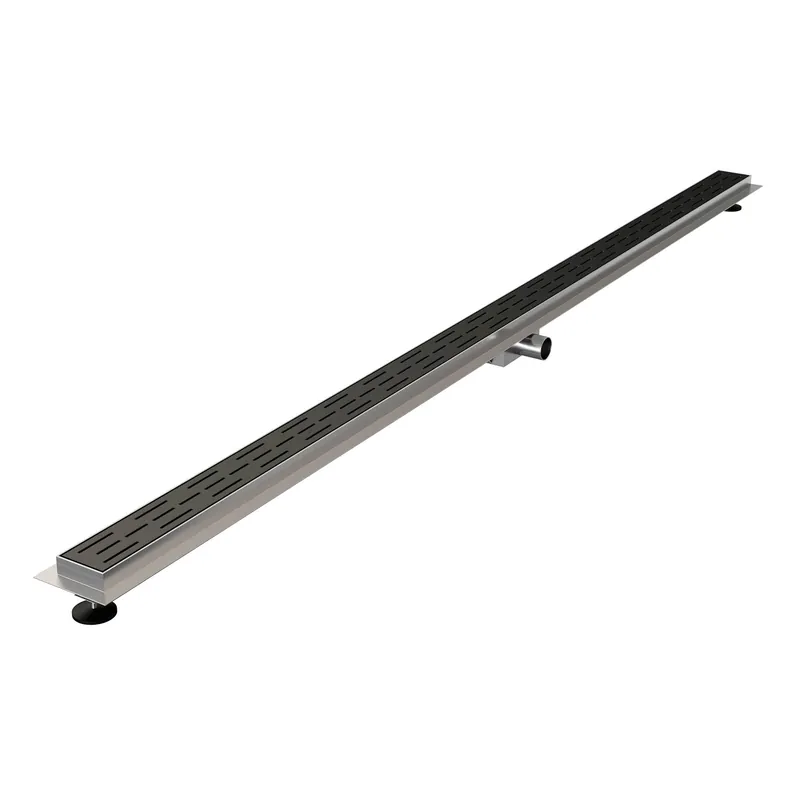 Betaalbaar Brauer Black Edition Douchegoot met Rooster, Vloerflens en Zijuitloop - 200cm - Mat Zwart