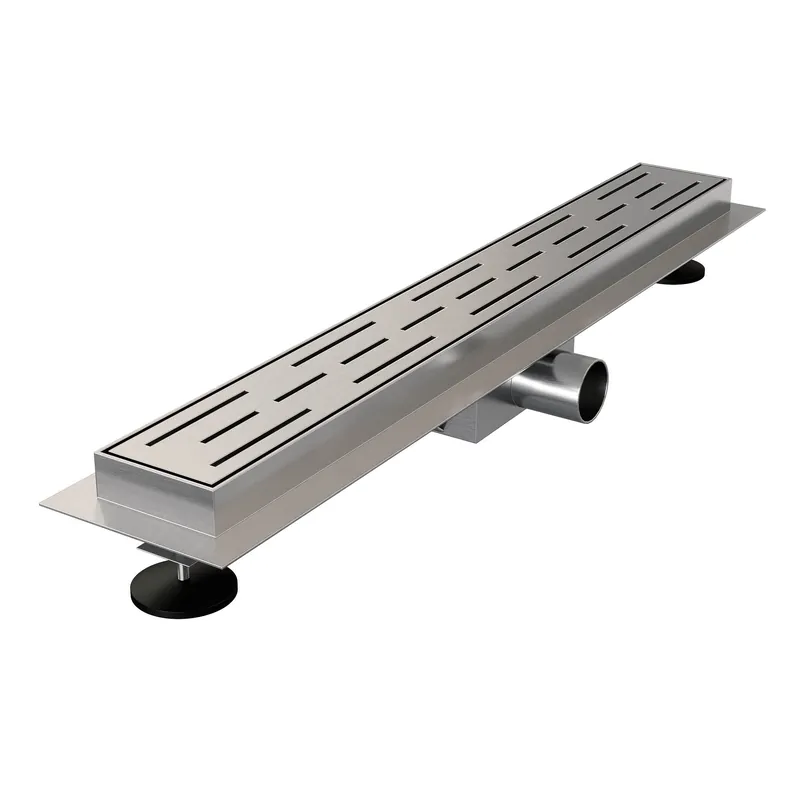 Brauer Black Edition Douchegoot met Rooster, Vloerflens en Zijuitloop - 60cm - PVD - Geborsteld RVS Speciale Aanbieding